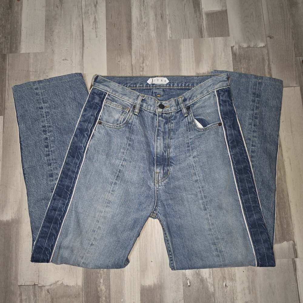 TRE by Natalie‎ Ratabesi Designer Two-Tone Patchwork Jeans Made in LA Contrast